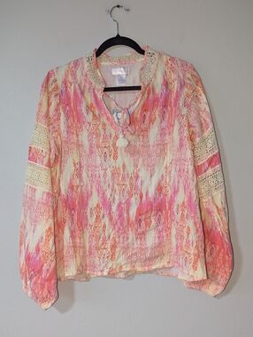 M NWT Stella Parker Collection Printed Long Sleeve Top